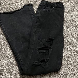 black flared jeans womans